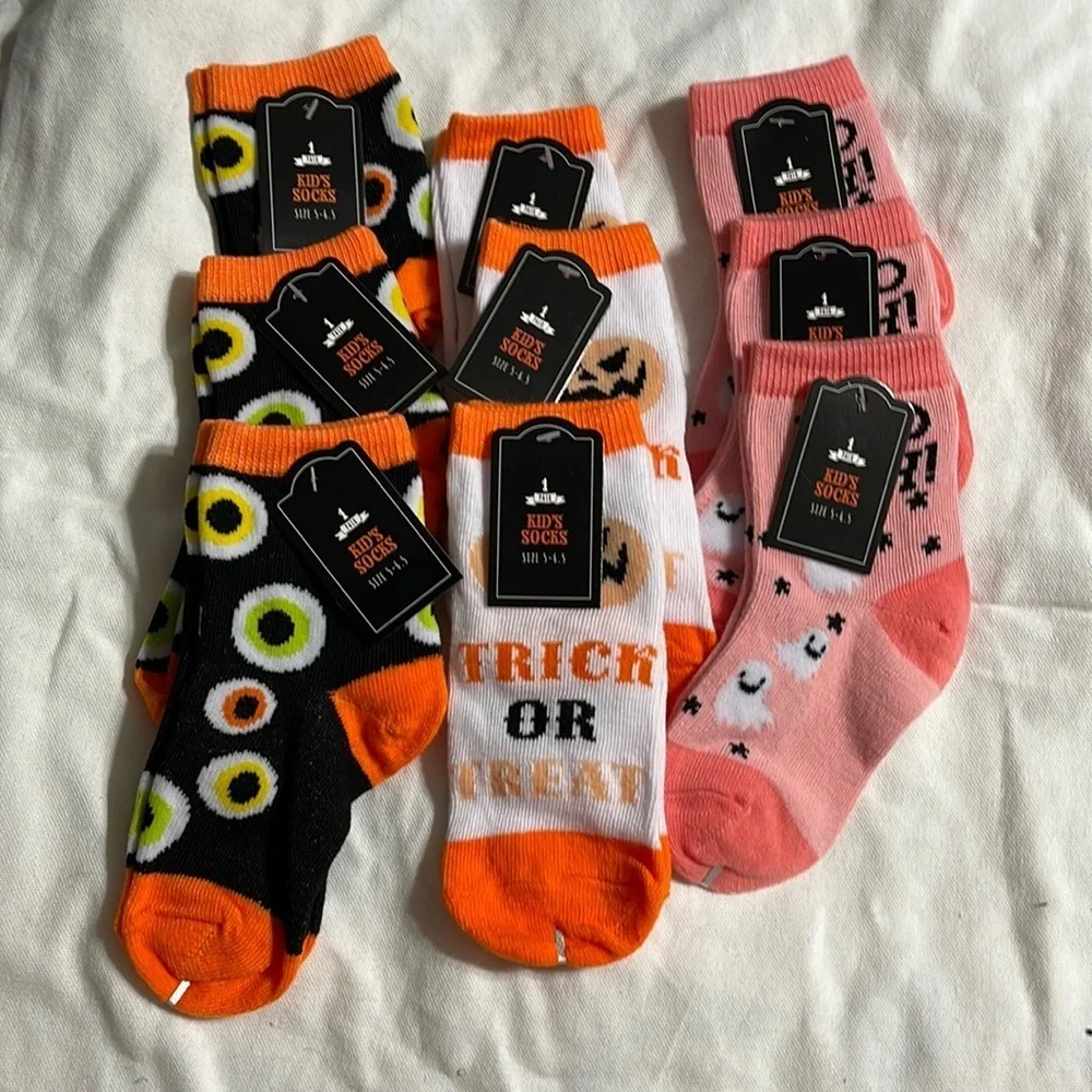 Nine pair of kid’s Halloween socks